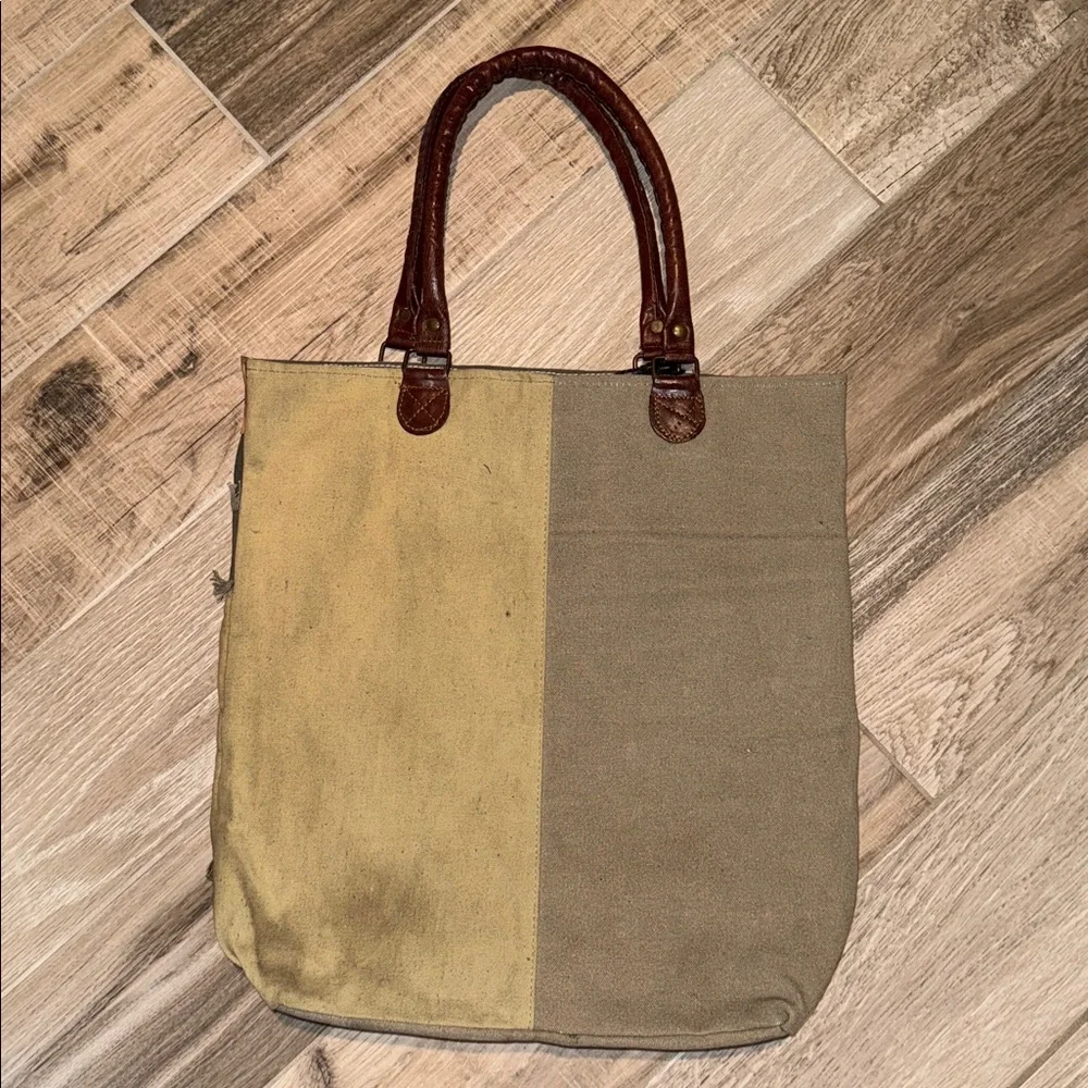 Mona B Multicolor Canvas Tote Bag NWT